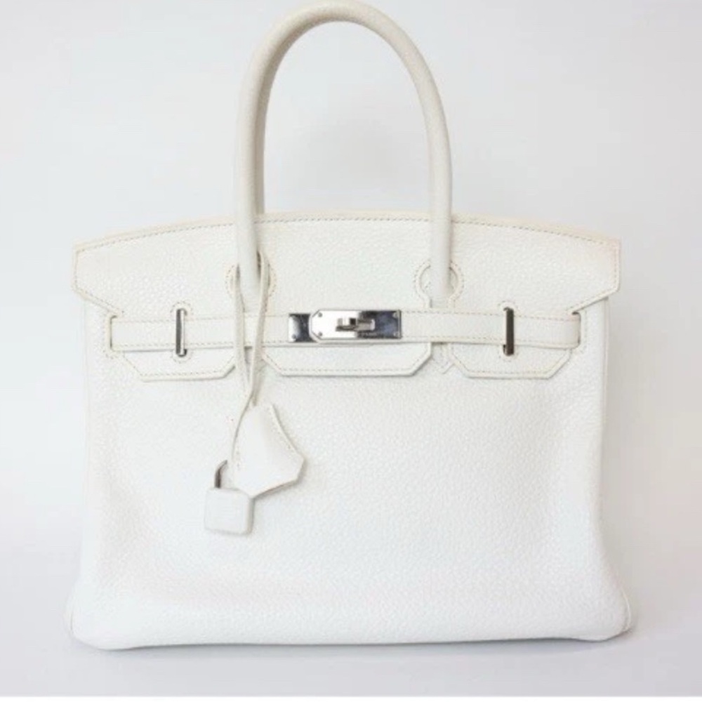 Hermès Birkin 30 in White Clemence Leather w/ Palladium hardware - Picture 4 of 17
